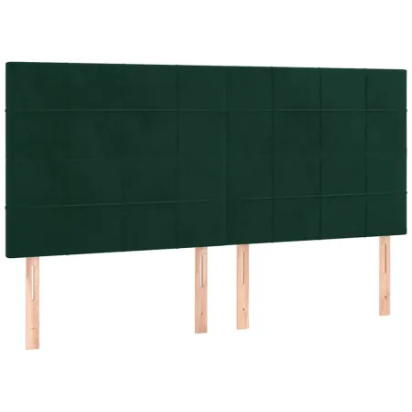 Cadre de lit sans matelas vert foncé 160x200 cm velours