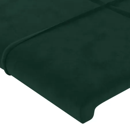 Cadre de lit sans matelas vert foncé 160x200 cm velours