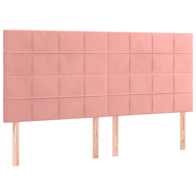 Cadre de lit sans matelas rose velours