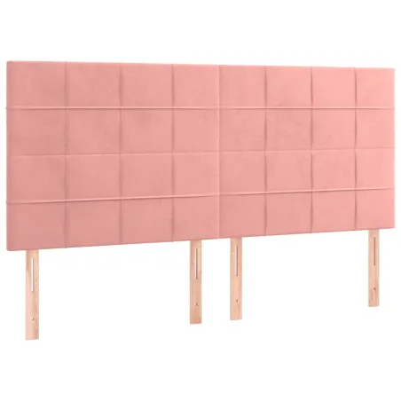 Cadre de lit sans matelas rose velours