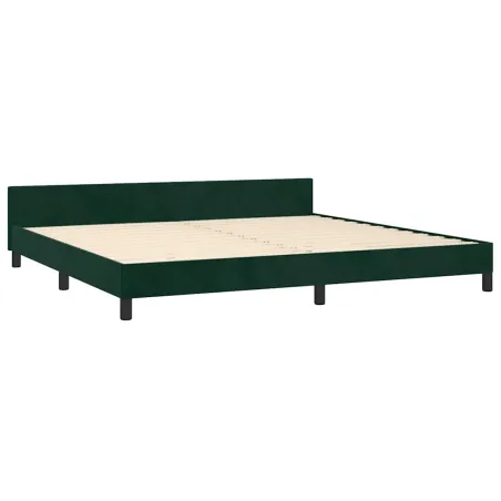 Cadre de lit sans matelas vert foncé 200x200 cm velours