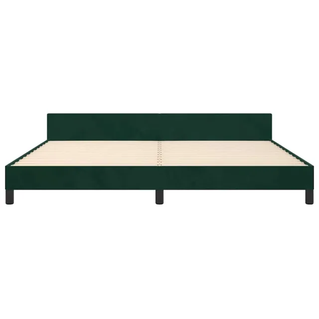 Cadre de lit sans matelas vert foncé 200x200 cm velours