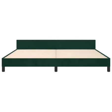 Cadre de lit sans matelas vert foncé 200x200 cm velours