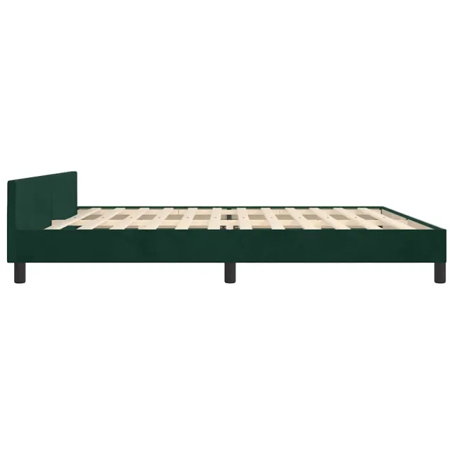 Cadre de lit sans matelas vert foncé 200x200 cm velours