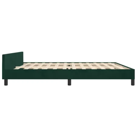 Cadre de lit sans matelas vert foncé 200x200 cm velours