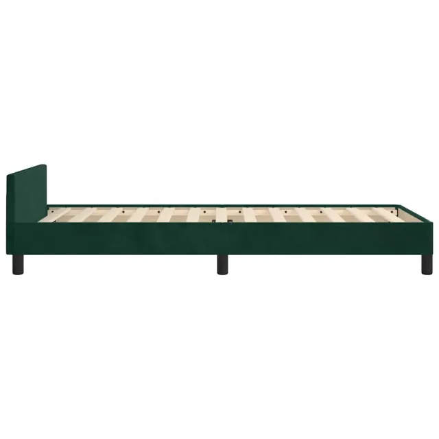 Cadre de lit sans matelas vert foncé 80x200 cm velours