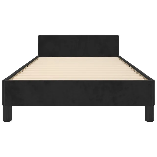 Cadre de lit sans matelas noir 90x200 cm velours