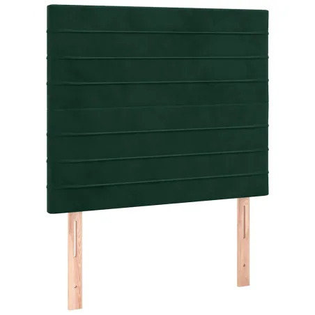 Cadre de lit sans matelas vert foncé 90x200 cm velours
