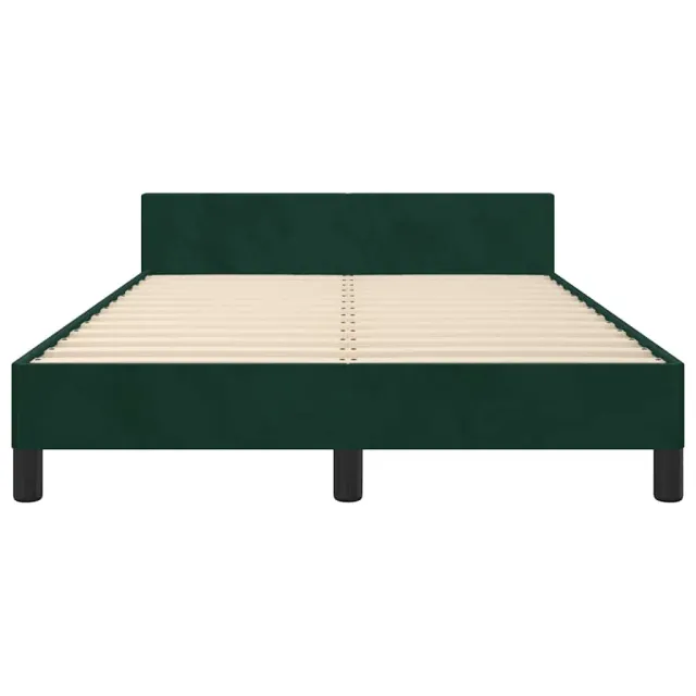 Cadre de lit sans matelas vert foncé 120x200 cm velours