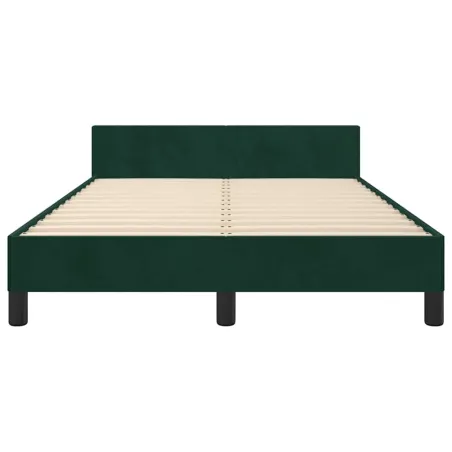 Cadre de lit sans matelas vert foncé 120x200 cm velours
