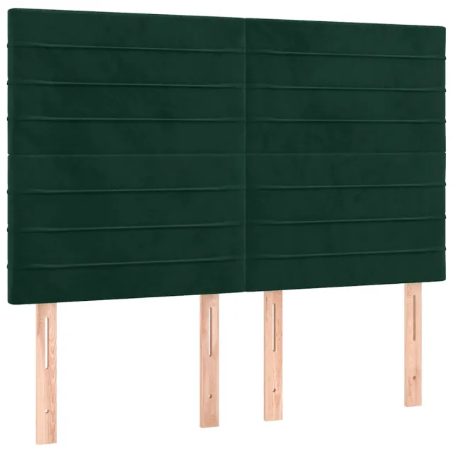 Cadre de lit sans matelas vert foncé 140x190 cm velours