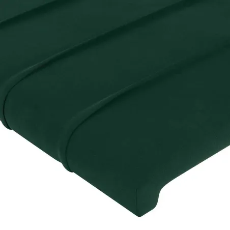 Cadre de lit sans matelas vert foncé 140x190 cm velours