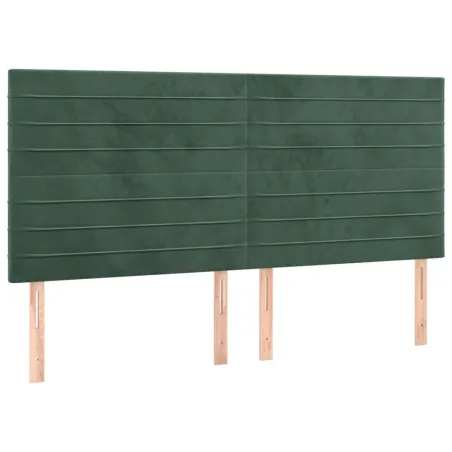 Cadre de lit sans matelas vert foncé 140x200 cm velours