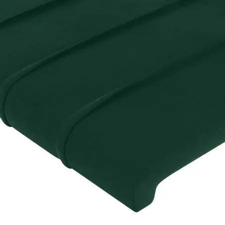 Cadre de lit sans matelas vert foncé 140x200 cm velours