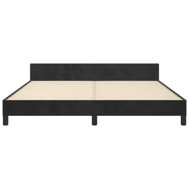 Cadre de lit sans matelas noir 160x200 cm velours