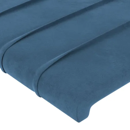 Cadre de lit sans matelas bleu foncé 160x200 cm velours