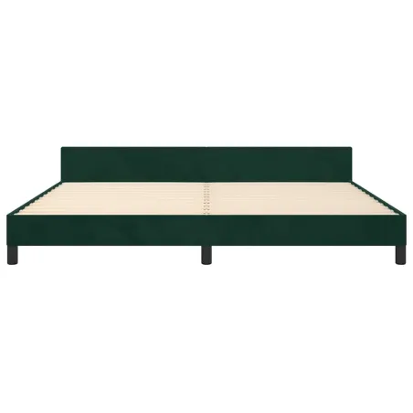 Cadre de lit sans matelas vert foncé 200x200 cm velours