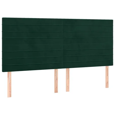 Cadre de lit sans matelas vert foncé 200x200 cm velours