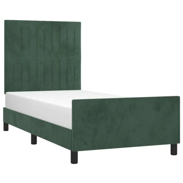 Cadre de lit sans matelas vert foncé 80x200 cm velours