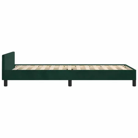 Cadre de lit sans matelas vert foncé 80x200 cm velours