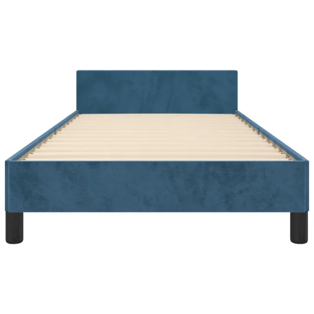 Cadre de lit sans matelas bleu foncé 80x200 cm velours
