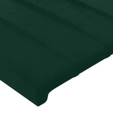 Cadre de lit sans matelas vert foncé 90x190 cm velours