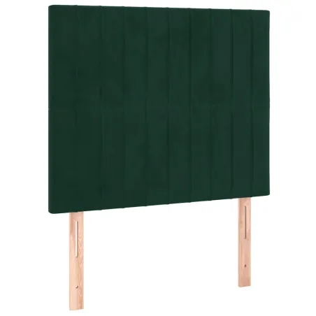 Cadre de lit sans matelas vert foncé 90x200 cm velours