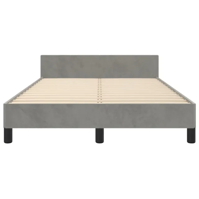 Cadre de lit sans matelas gris clair 120x200 cm velours