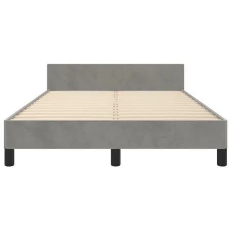 Cadre de lit sans matelas gris clair 120x200 cm velours
