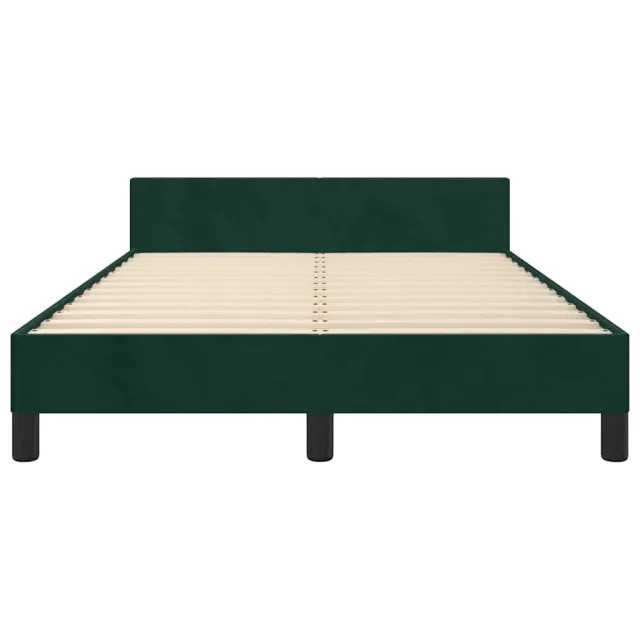 Cadre de lit sans matelas vert foncé 120x200 cm velours