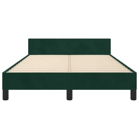 Cadre de lit sans matelas vert foncé 120x200 cm velours