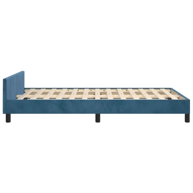 Cadre de lit sans matelas bleu foncé 120x200 cm velours