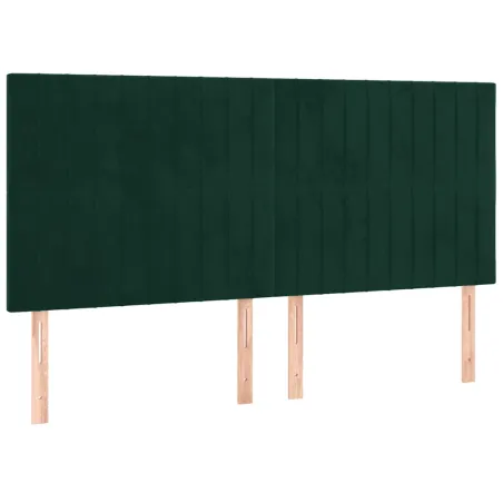 Cadre de lit sans matelas vert foncé 160x200 cm velours