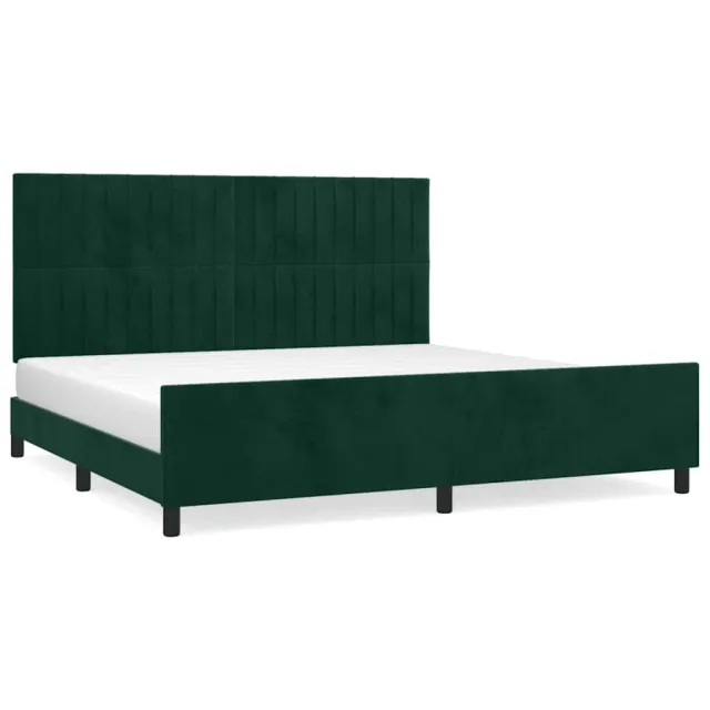 Cadre de lit sans matelas vert foncé 200x200 cm velours