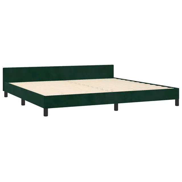 Cadre de lit sans matelas vert foncé 200x200 cm velours