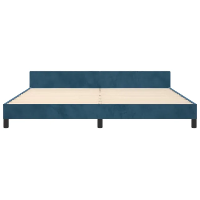 Cadre de lit sans matelas bleu foncé 200x200 cm velours