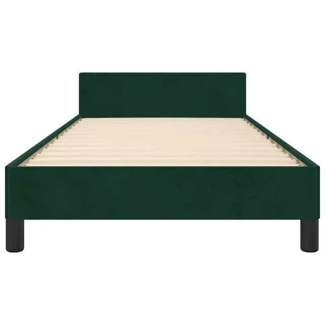 Cadre de lit sans matelas vert foncé 80x200 cm velours