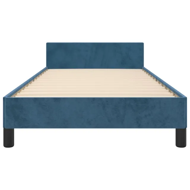 Cadre de lit sans matelas bleu foncé 80x200 cm velours
