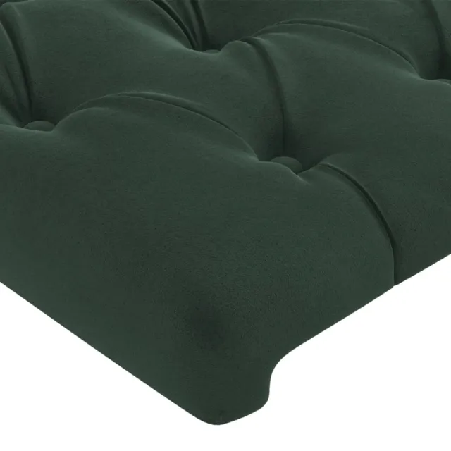 Cadre de lit sans matelas vert foncé 90x190 cm velours