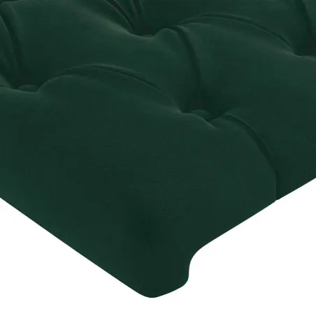 Cadre de lit sans matelas vert foncé 90x200 cm velours