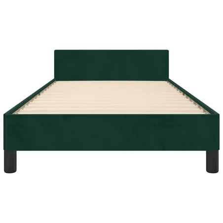 Cadre de lit sans matelas vert foncé 100x200 cm velours