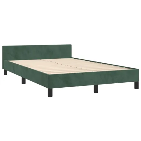 Cadre de lit sans matelas vert foncé 120x200 cm velours