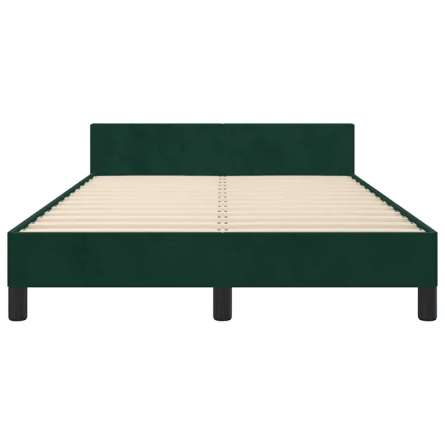 Cadre de lit sans matelas vert foncé 120x200 cm velours