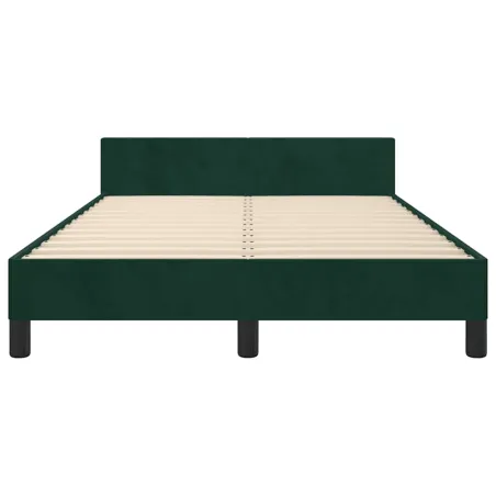 Cadre de lit sans matelas vert foncé 120x200 cm velours