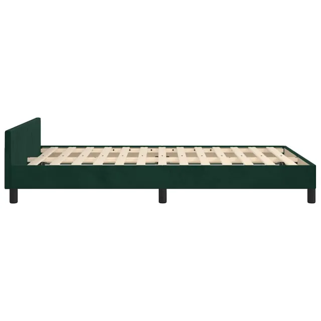 Cadre de lit sans matelas vert foncé 120x200 cm velours