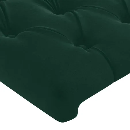 Cadre de lit sans matelas vert foncé 120x200 cm velours