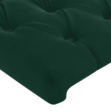 Cadre de lit sans matelas vert foncé 140x190 cm velours
