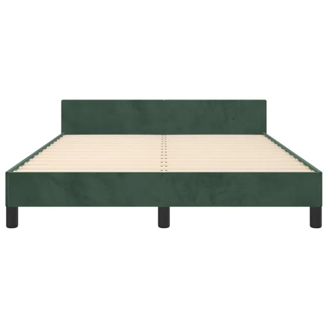 Cadre de lit sans matelas vert foncé 140x200 cm velours