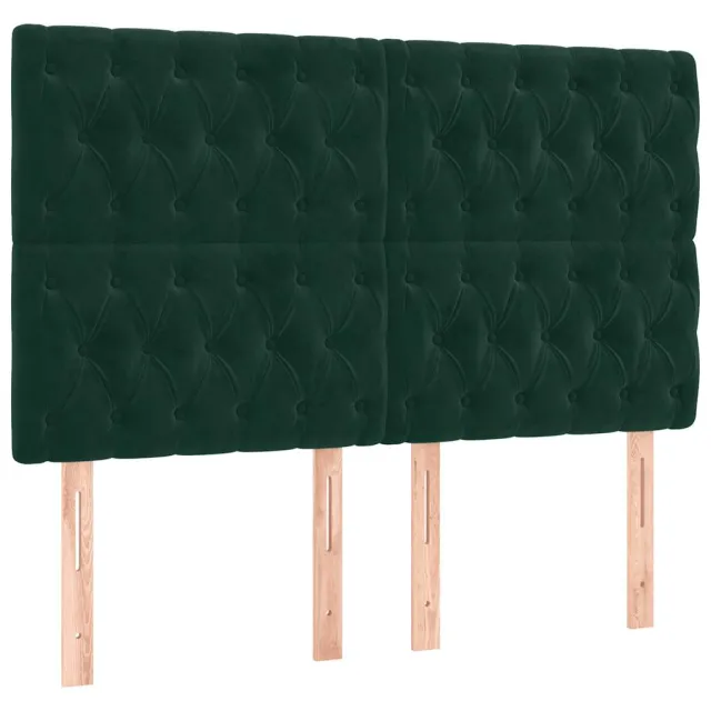 Cadre de lit sans matelas vert foncé 140x200 cm velours