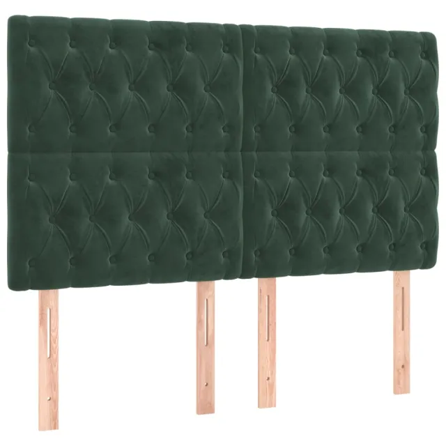 Cadre de lit sans matelas vert foncé 140x200 cm velours